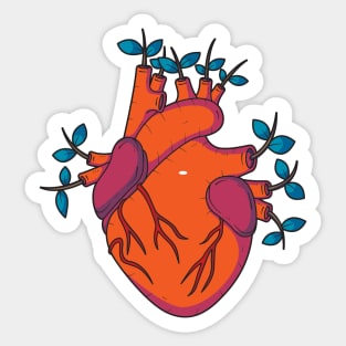 human heart tree Sticker